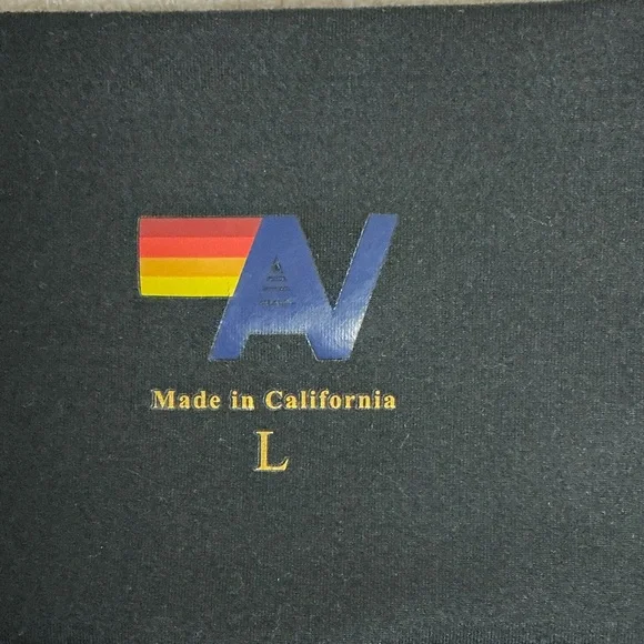 Aviator Nation Black High-Waist Shorts with Red and Yellow Side Stripes - Picture 2 of 2